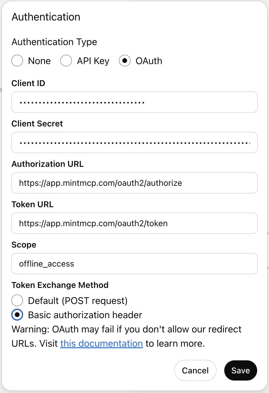 Custom GPT OAuth configuration